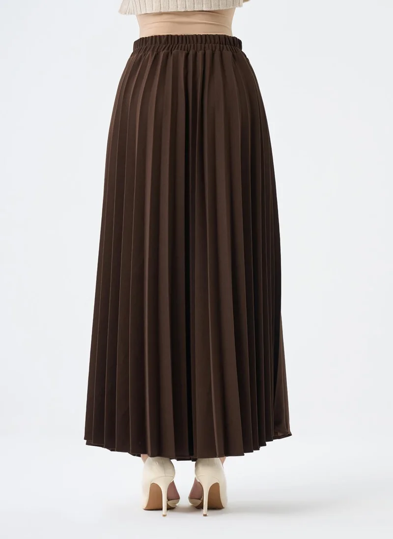 MIZALLE Basic Knitted Pleated Crepe Skirt