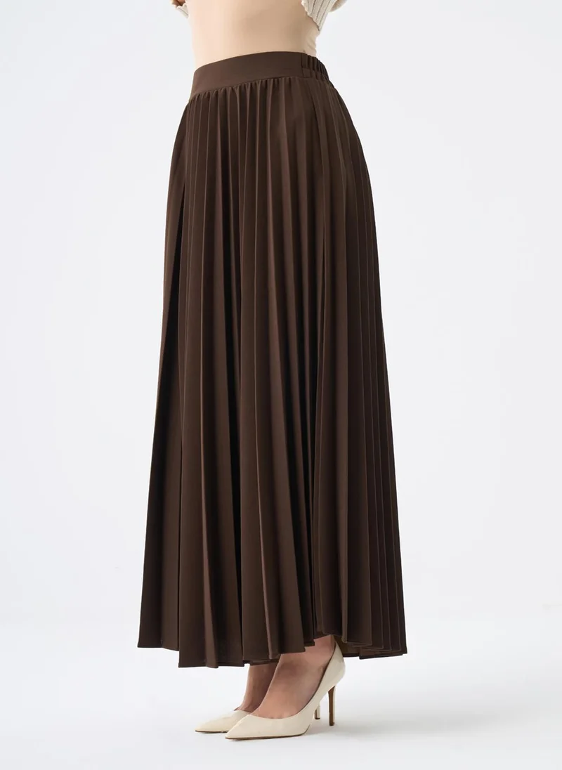 MIZALLE Basic Knitted Pleated Crepe Skirt