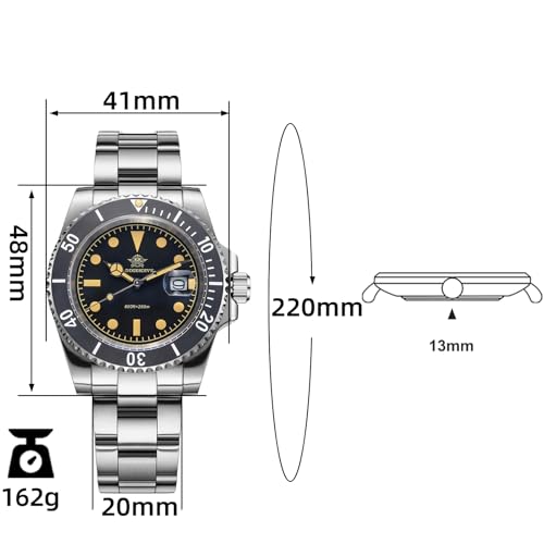 ADDIESDIVE Classic Quartz Watches for Men Stainless Steel Band Rotating Bezel 200M Diving Waterproof Wrist Watch Outdoor Watch - Image 3