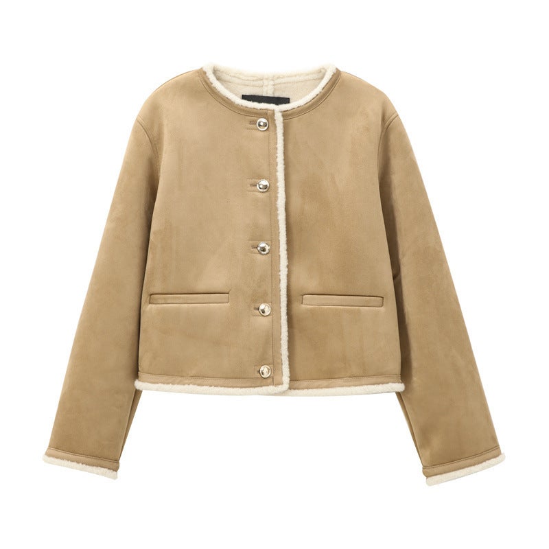 SAW AliExpress Independent Station Jacket Coat Womens European and American Style Fashion Gold Button Double Sided 8372305 Picture color 