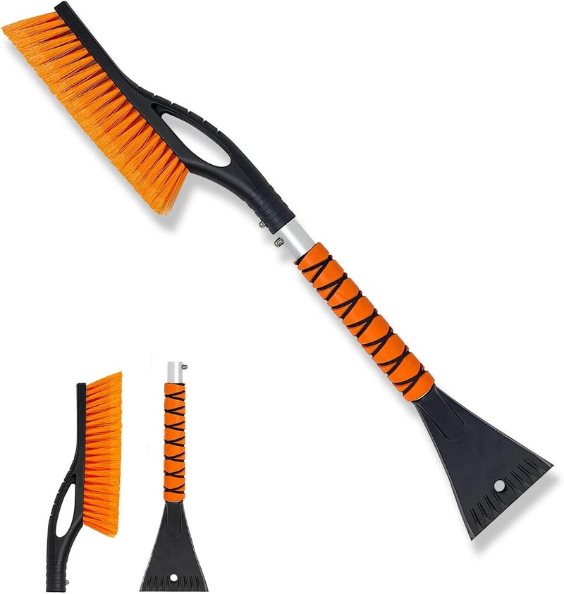 Wewymewo 27" Detachable Aluminum Snow Brush & Ice Scraper for Car Windshield - Ergonomic Foam Grip, Suitable for Cars, Trucks, SUV Windshields & Windows, Winter Car Essential Tool - Image 1