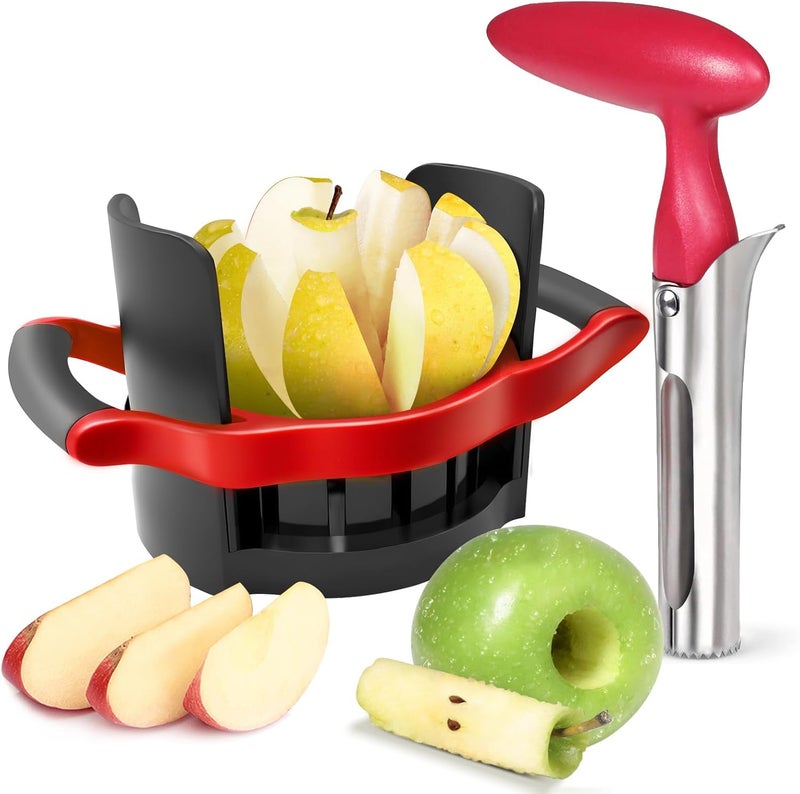 Newness [Upgraded] 5.12 Inch Large Apple Slicer and Corer, Cut 8 Slices All the Way Through, HEAVY DUTY Stainless Steel Apple Corer & Slicer for Fruits & Vegetables - Dishwasher Safe - Image 1