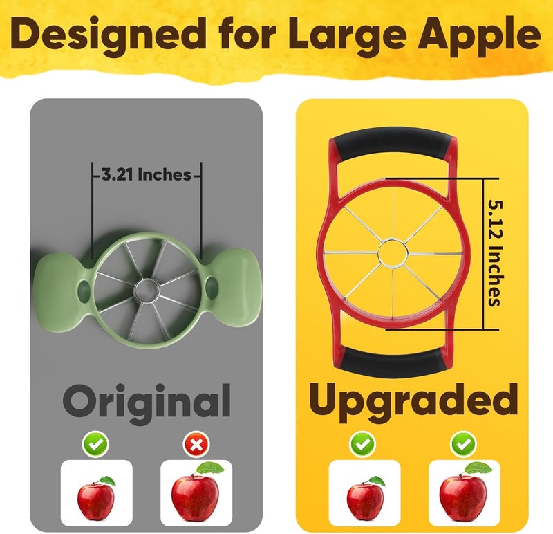 Newness [Upgraded] 5.12 Inch Large Apple Slicer and Corer, Cut 8 Slices All the Way Through, HEAVY DUTY Stainless Steel Apple Corer & Slicer for Fruits & Vegetables - Dishwasher Safe - Image 4