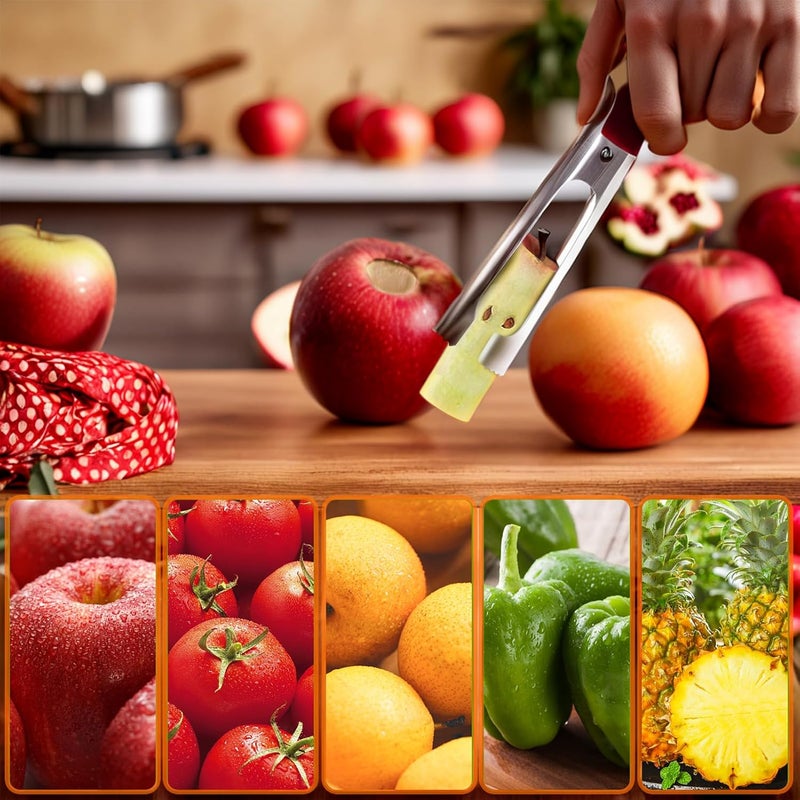 Newness [Upgraded] 5.12 Inch Large Apple Slicer and Corer, Cut 8 Slices All the Way Through, HEAVY DUTY Stainless Steel Apple Corer & Slicer for Fruits & Vegetables - Dishwasher Safe - Image 3