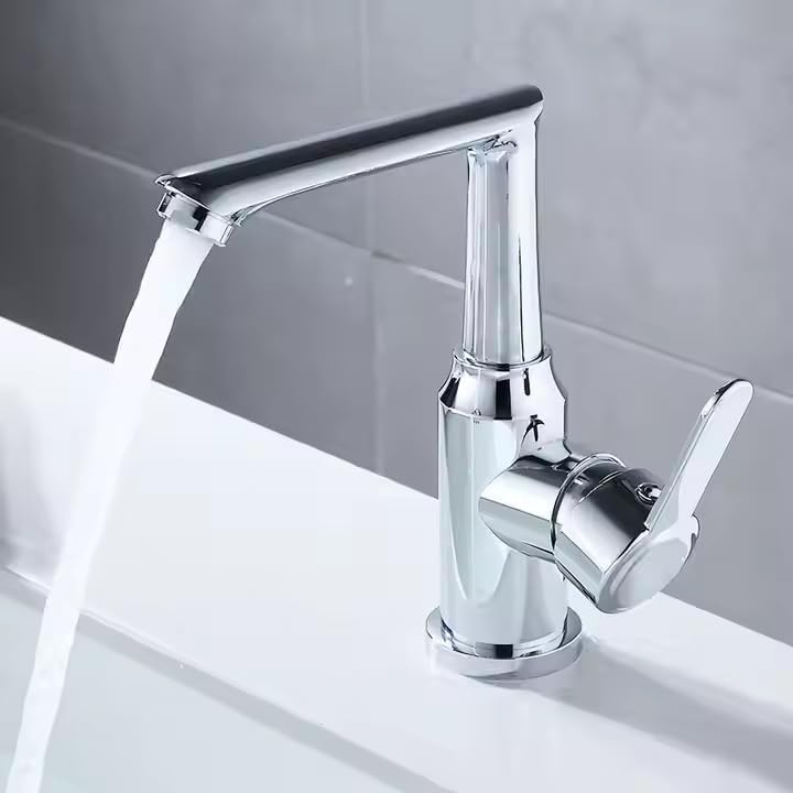 VALAJOGI Modern Chrome Shower Mixer Waterfall Spout 360 Swivel Faucet Single Handle Waterfall Faucet - Image 4
