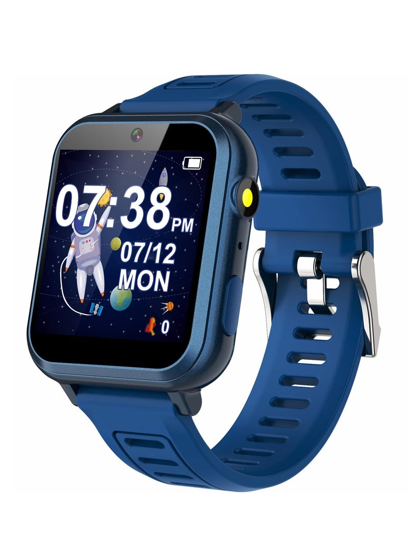 EVEREEN Kids Smart Watch, Smart Game Watch with 24 Games, HD Touch Screen, Video, Camera, Music Player, Pedometer, Flashlight, Alarm Clock,  Kids Watches for 3-12 Year Olds Boy/Girl (Dark Blue) - Image 1