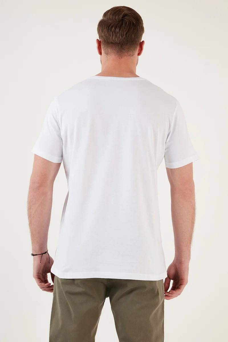 Buratti Printed Crew Neck Cotton Slim Fit T Shirt Men's T Shirt 646R4040