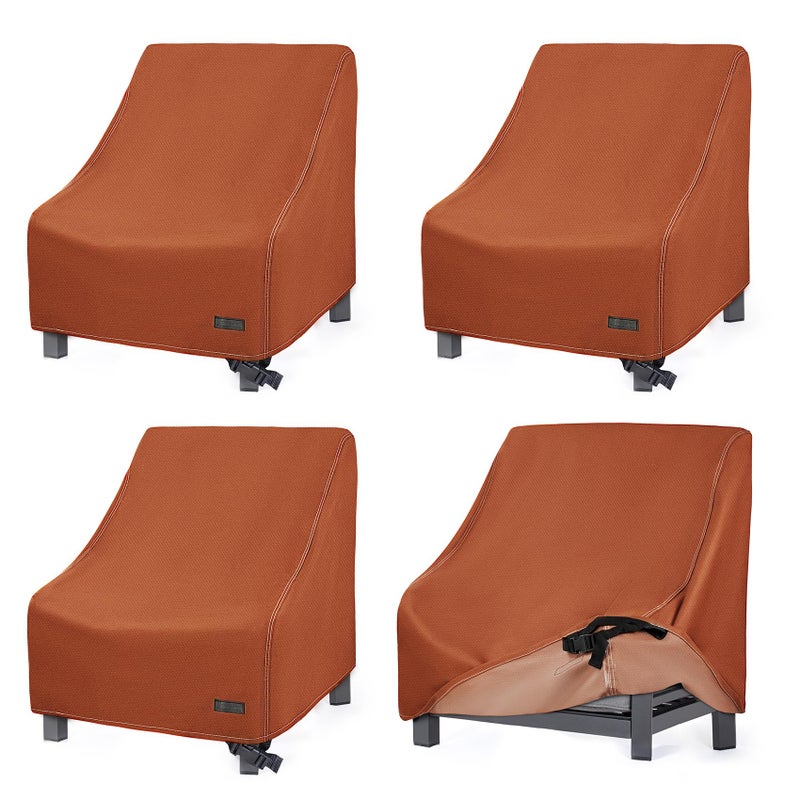 NettyPro Patio Chair Covers for Outdoor Furniture 4 Pack, Waterproof Heavy Duty Lawn Patio Furniture Cover Deep Seat Dining Chair Covers Small, 28W x 30D x 28H inches, Brown - Image 1