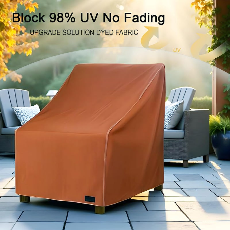 NettyPro Patio Chair Covers for Outdoor Furniture 4 Pack, Waterproof Heavy Duty Lawn Patio Furniture Cover Deep Seat Dining Chair Covers Small, 28W x 30D x 28H inches, Brown - Image 5