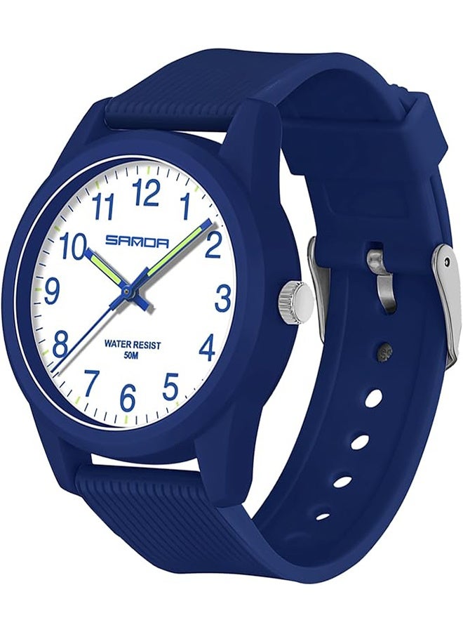 Kids Analog Watches for Girls Boys Watches with Soft Band Learning Time 50M Waterproof Children Watch Easy to Read for Ages 4-12 Kids Gift