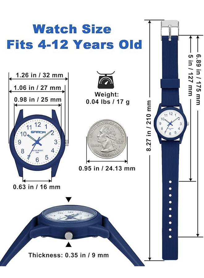 ساندا التناظرية ووتش للأطفال ، ومناسبة للفتيات والفتيان ووتش ، مع حزام لينة وقت الدراسة 50M للماء ووتش للأطفال ، وسهلة القراءة ، هدية مناسبة للأطفال 4-12 سنة - Image 2
