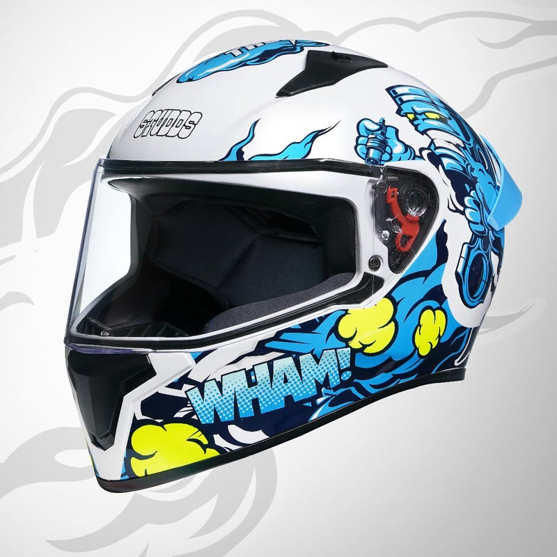 Studds Thunder D10 ISI and DOT Certified Full Face Graphic Helmet for Men and Women with Clear Visor and Painted Spoiler - Image 5