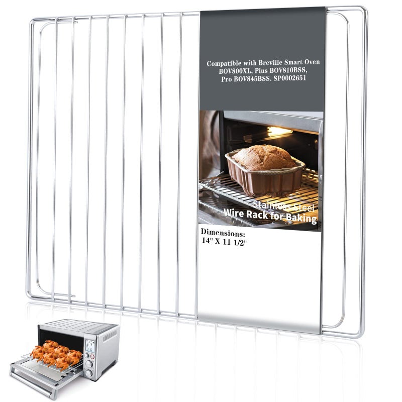 Vonluxin Wire Rack for Baking Wire Baking Rack Fits for Breville Smart Oven BOV800XL Plus BOV810BSS Pro BOV845BSS SP0002651 Stainless Steel Wire Rack for Cooking Oven Racks Replacements 