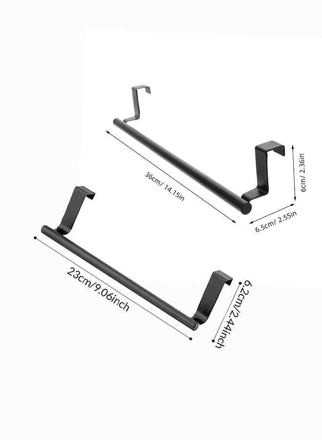 بيلانو حاملات المناشف فوق باب الخزانة 2 قطعة ستانلس ستيل رف مناشف للمطبخ بدون حفر أسود - Image 2