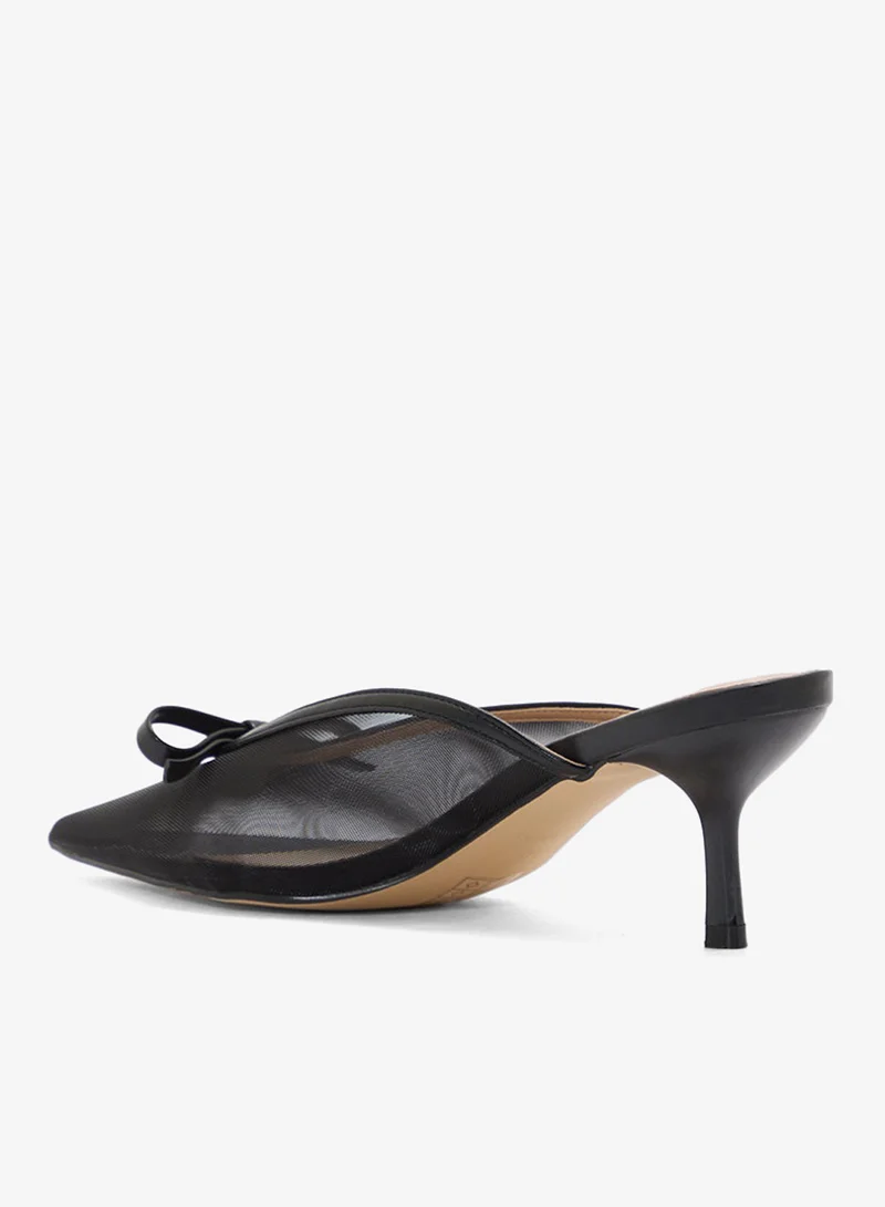 Ella Black Bow Detail Mesh Pump for Women | Best Price UAE