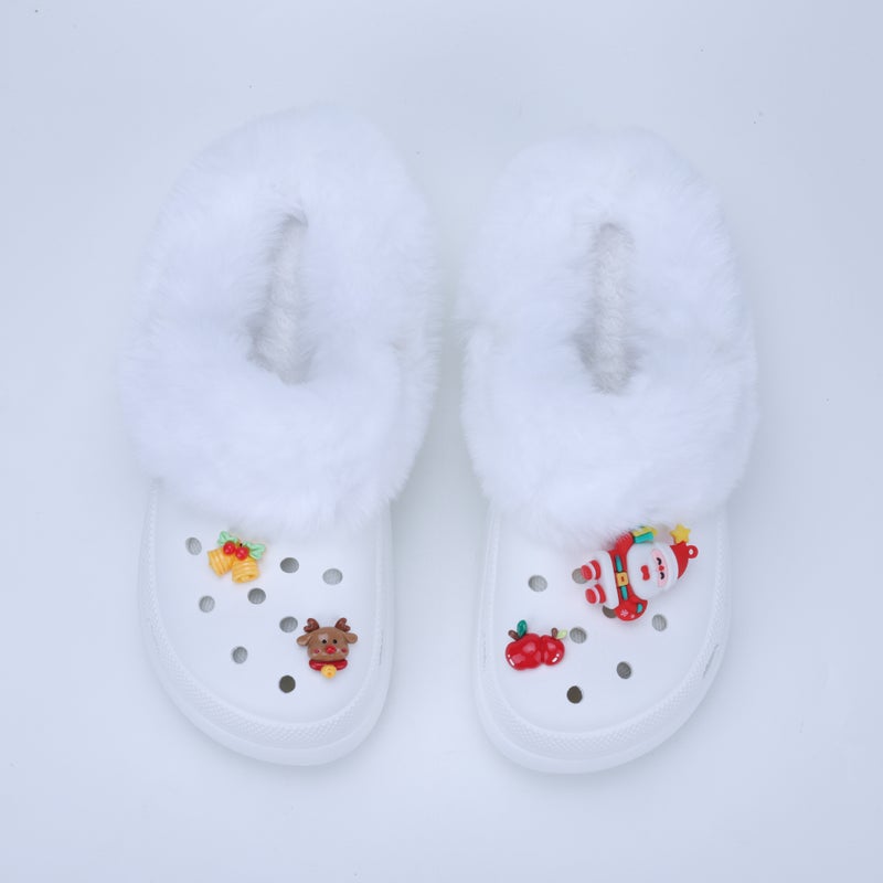 Cotton Warm Women'S Furry Slippers Men'S Cotton Cover Washable Fleece-Lined Clogs Inner Liner Removable Fur Cover Winter - Image 5