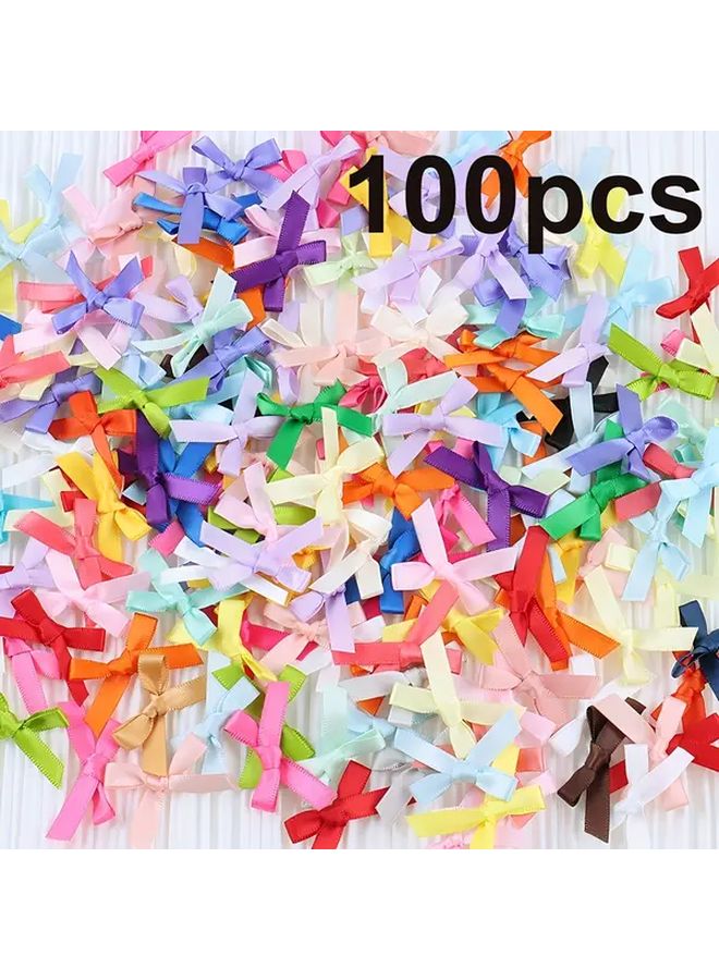 100 Pcs Plum Red Polyester Ribbon Bows for Gift Decor and Hair Accessories - Image 1