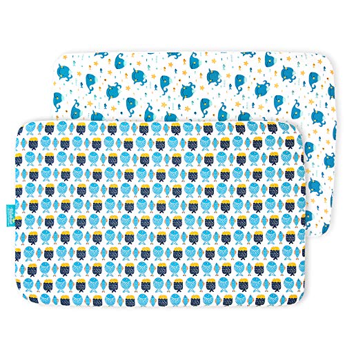 Biloban Pack and Play Sheets Fitted, 2 Pack Playard Sheet Fits for Graco Pack n Play Mattress, Mini Crib Sheets for Baby Boys & Girl - Image 1