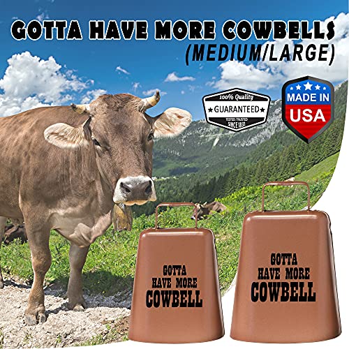 Bevin Bells "Gotta Have More Cowbell" (Medium) | Kentucky Cow Bell w/Copper Color | Made from Steel | Loud Noise Makers w/Handle | Made in CT, USA - Image 4