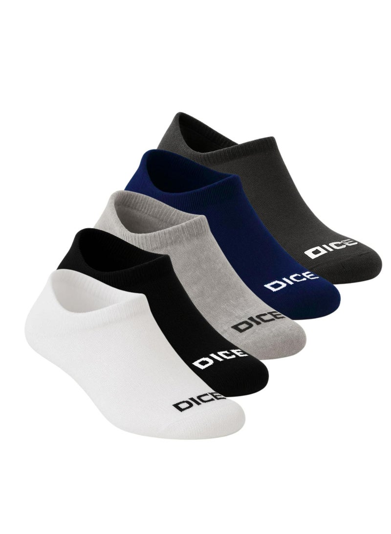 DICE Pack of 10 Multicolor Cotton Socket Socks for Men - Image 2