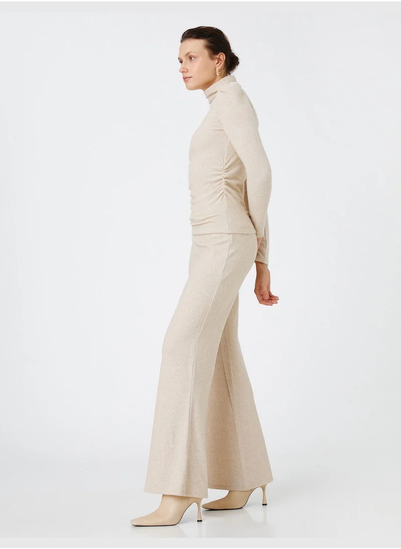 كوتون Elastic Waist Flare Trousers