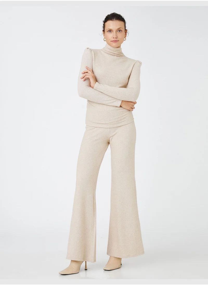 كوتون Elastic Waist Flare Trousers