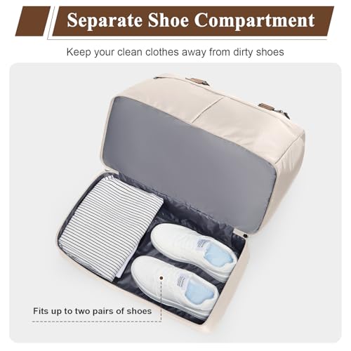 HYC00 Weekender Bags for Women - 50L Large Travel Duffle Bag with Shoe Compartment - Carry on Overnight Bag for Travel, Weekend Getaway, Gym, Hospital - Image 5