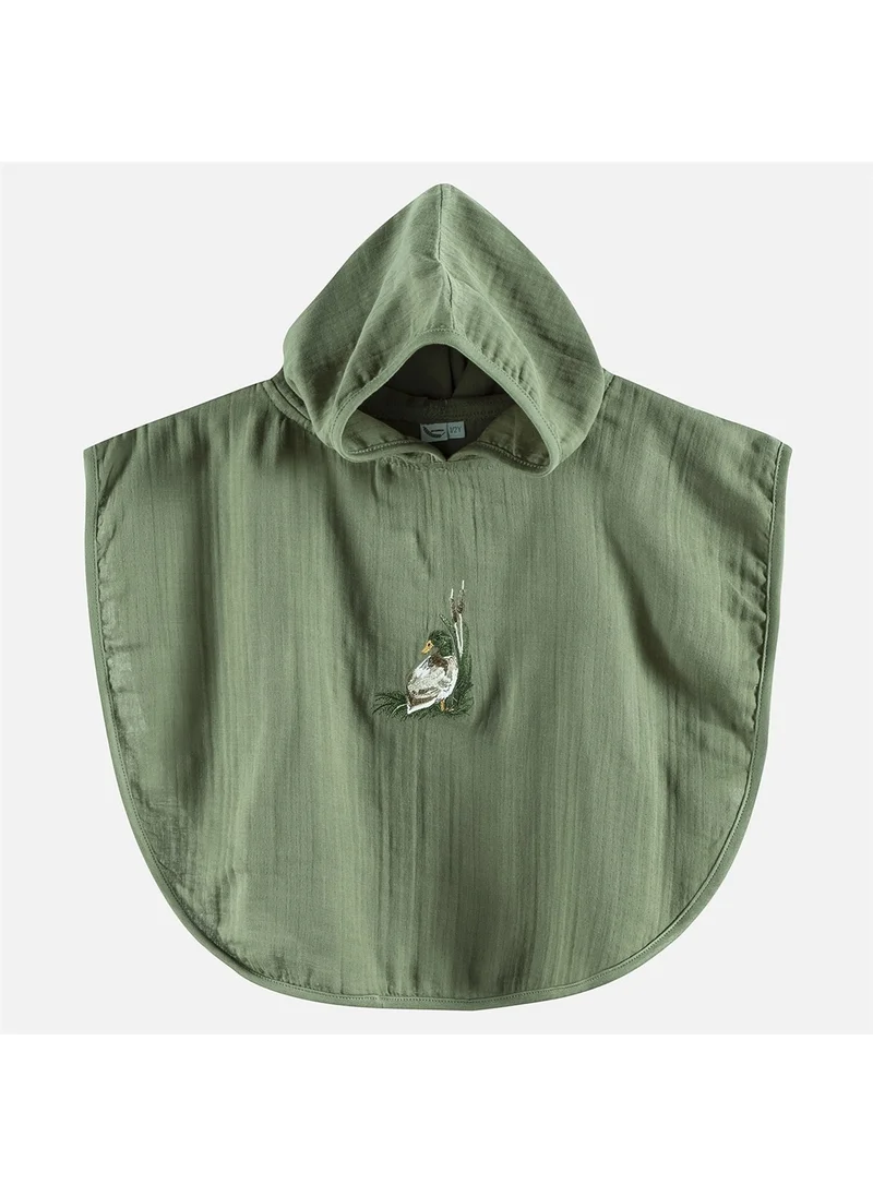 Miespiga Duck Embroidered Children's Muslin Poncho