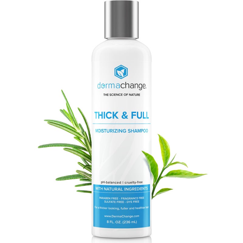 dermachange Hair Growth Shampoo for Thining and Hair Loss - Sulfate Free for Men and Women - Shinier, Volumizing and Thickening Shampoo for Color Treated Hair with Aloe Vera (16oz) - Image 1