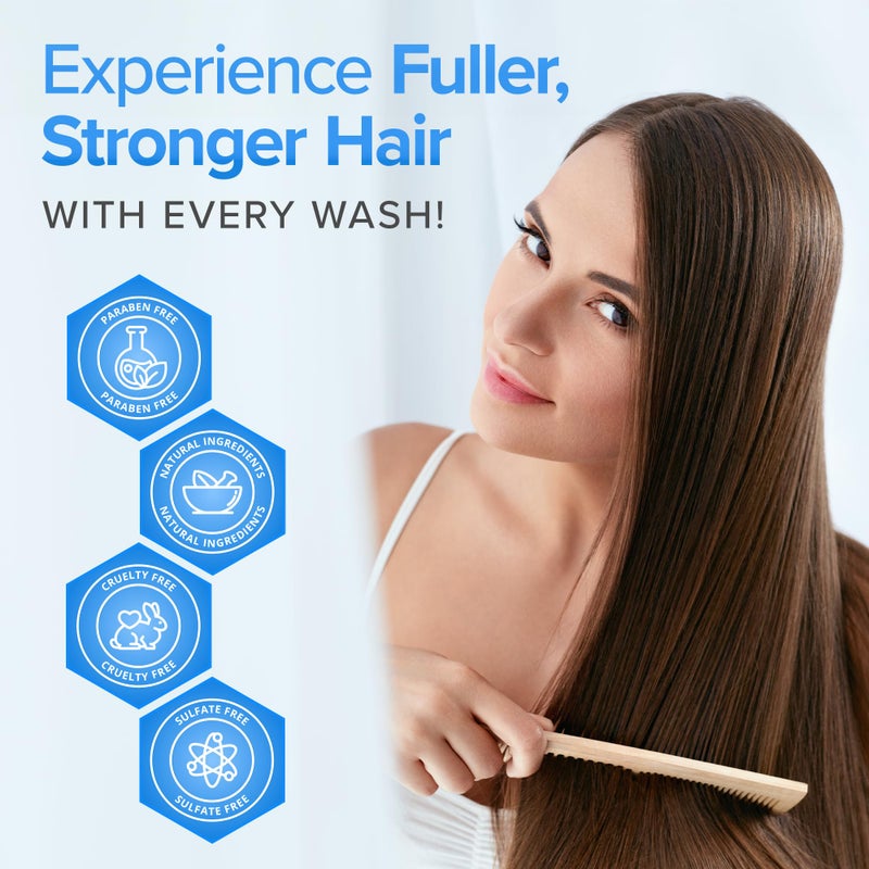 dermachange Hair Growth Shampoo for Thining and Hair Loss - Sulfate Free for Men and Women - Shinier, Volumizing and Thickening Shampoo for Color Treated Hair with Aloe Vera (16oz) - Image 3