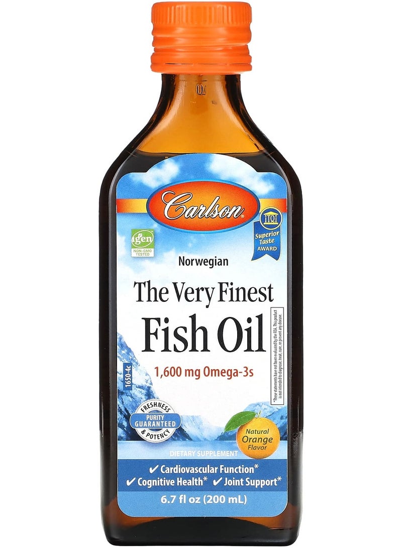 أفضل زيت سمك، برتقال طبيعي، 6.7 أونصة سائلة (200 مل)