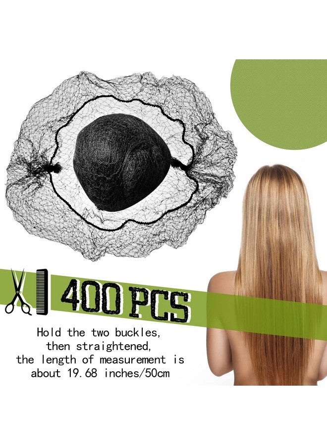 Jexine 400 Pcs Hair Nets for Women Hair Nets for Food Service Invisible Elastic Edge Mesh 20 Inches Hair Nets, Ballet Dance Hair Bun(Black) - Image 2