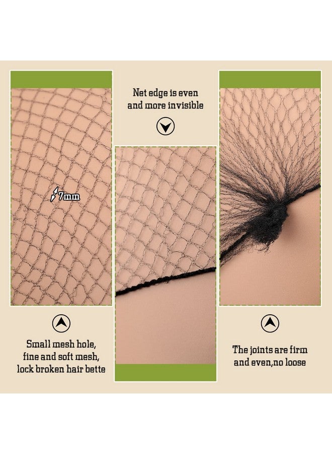 Jexine 400 Pcs Hair Nets for Women Hair Nets for Food Service Invisible Elastic Edge Mesh 20 Inches Hair Nets, Ballet Dance Hair Bun(Black) - Image 3