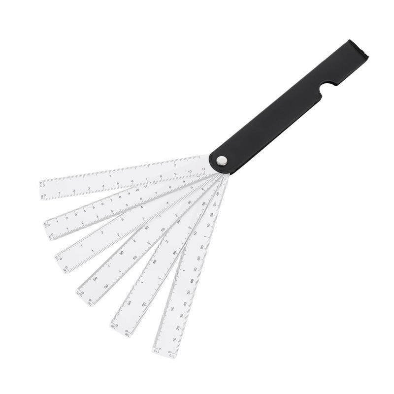 Multifunctional Folding Sector Ruler Professional White Scale for Drawing Design Students Artists Architects Engineers - Image 2