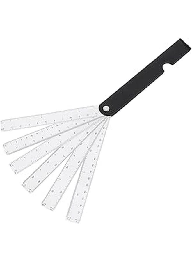 Multifunctional Folding Sector Ruler Professional White Scale for Drawing Design Students Artists Architects Engineers - Image 1