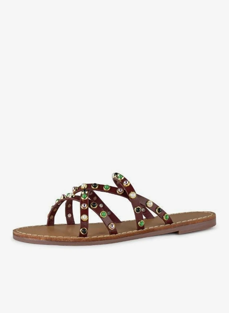 فينتشي صندل متعدد الأحزمة بكعب منخفض