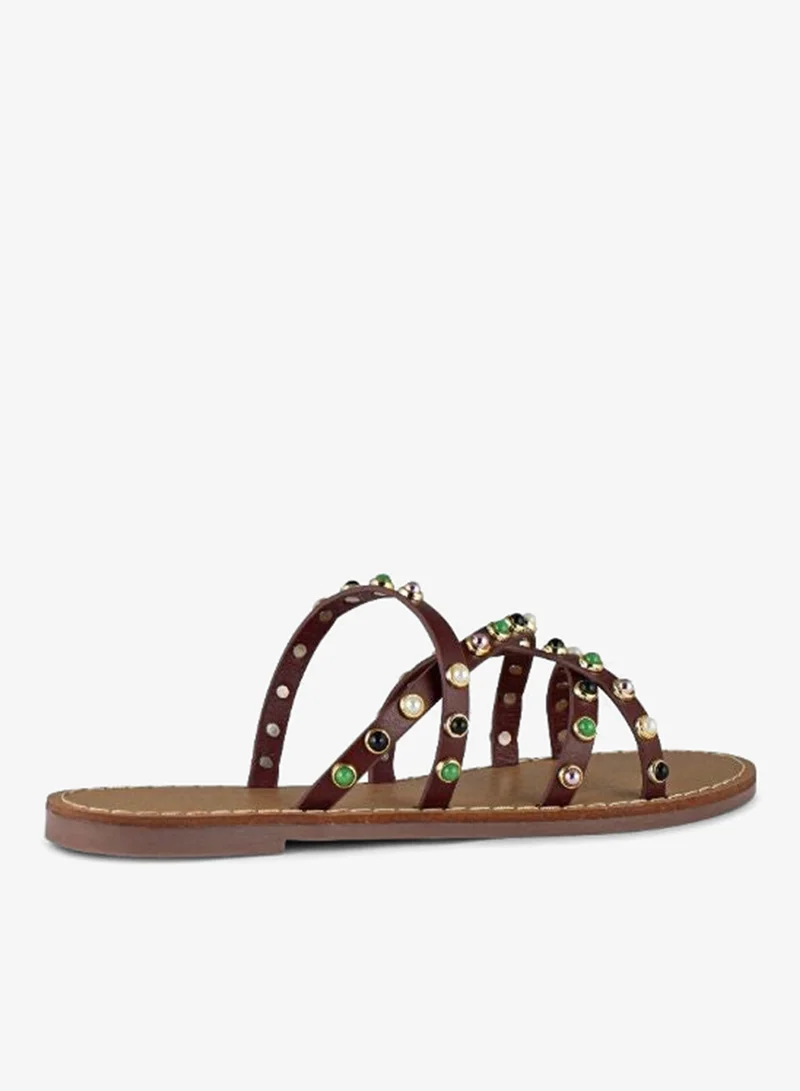 فينتشي صندل متعدد الأحزمة بكعب منخفض