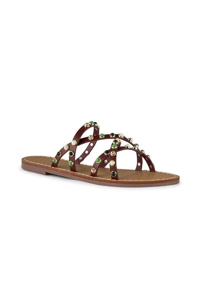 Vincci Red Multi Strap Low Heel Sandals for Women | Best Price UAE