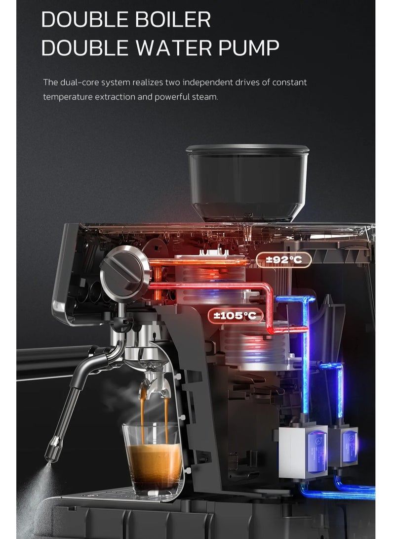 هيبرو هيبريو نظام غلاية مزدوج باريستا برو 20 بار فاكهة إلى قهوة إسبرسو كافيتيرا آلة مع مجموعة كاملة لمقهى فندق مطعم H7A. - Image 4