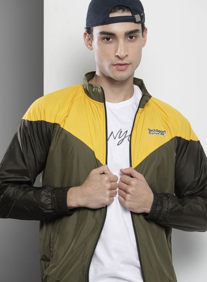 The Indian Garage Co Men Regular Fit Printed Round Neck Long Sleeves Windcheater - Image 1