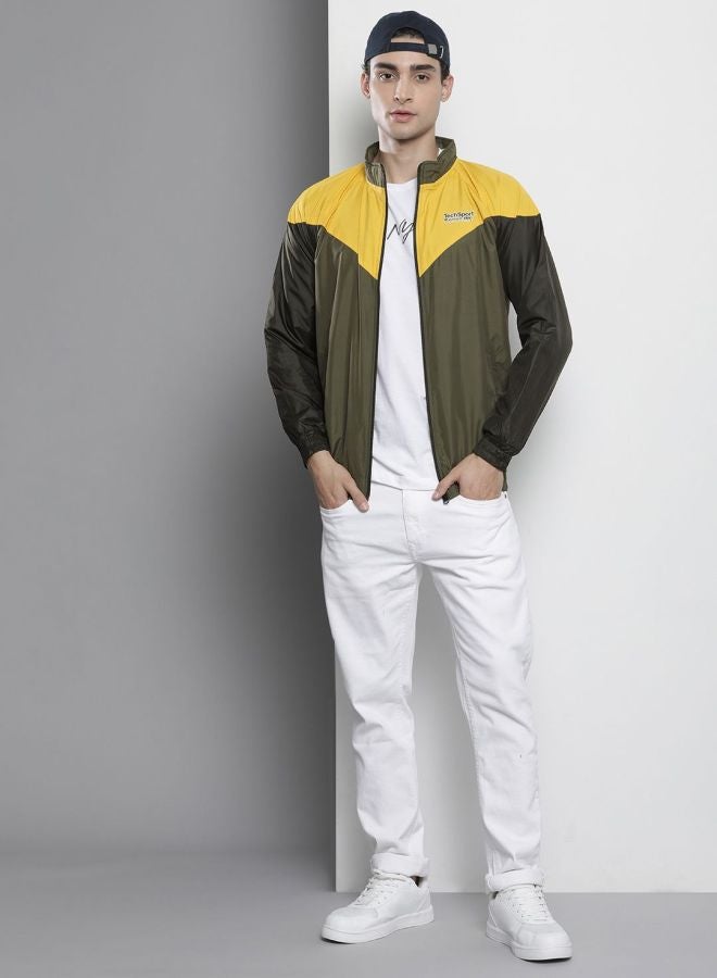The Indian Garage Co Men Regular Fit Printed Round Neck Long Sleeves Windcheater - Image 4