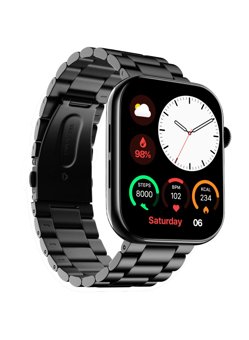 Noise Colorfit Ultra 3 Bluetooth Calling Smart Watch With Biggest 1.96" Amoled Display, Premium Metallic Build, Functional Crown, Gesture Control With Silicon Strap Jet Black: Elite Edition - Image 3