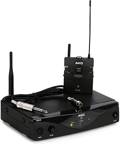 AKG Pro Audio WMS420 Instrumental Set Band A Wireless Microphone System with SR420 Stationary Receiver P420 Pocket Transmitter and 14 Inch Instrument Cable