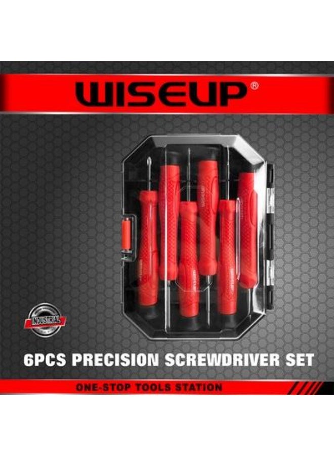 وايزأب طقم مفك الكترونيات 6 قطع هيفي ديوتي مناسب  للساعات والنظارات والساعات والكمبيوتر والاصلاحات الالكترونية، مفك مسامير دقيق متعدد الوظائف - Image 3