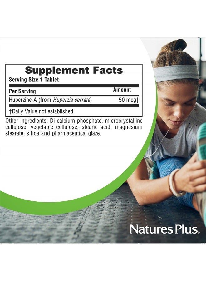 Natures Plus Huperzine Rx-Brain - 50 mcg, 30 Vegetarian Tablets - Brain Support Supplement with Neuronutrients- Gluten-Free - 30 Servings - Image 4