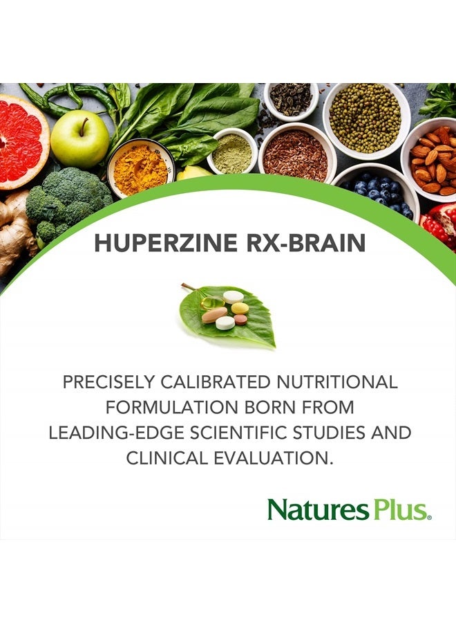 Natures Plus Huperzine Rx-Brain - 50 mcg, 30 Vegetarian Tablets - Brain Support Supplement with Neuronutrients- Gluten-Free - 30 Servings - Image 2
