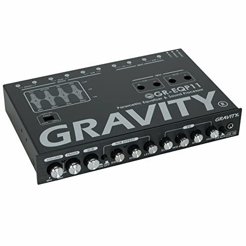 Gravity جرافيتي GR-EQP11 آلة الباص الرقمية 1/2 دين 9V موازن معادل برامتري للسيارة بأربع اتجاهات مع مخرج أمامي وخلفي + مخرج للسوب وإضاءة ليلية - Image 3