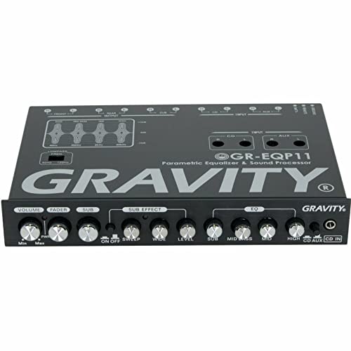 Gravity جرافيتي GR-EQP11 آلة الباص الرقمية 1/2 دين 9V موازن معادل برامتري للسيارة بأربع اتجاهات مع مخرج أمامي وخلفي + مخرج للسوب وإضاءة ليلية - Image 4