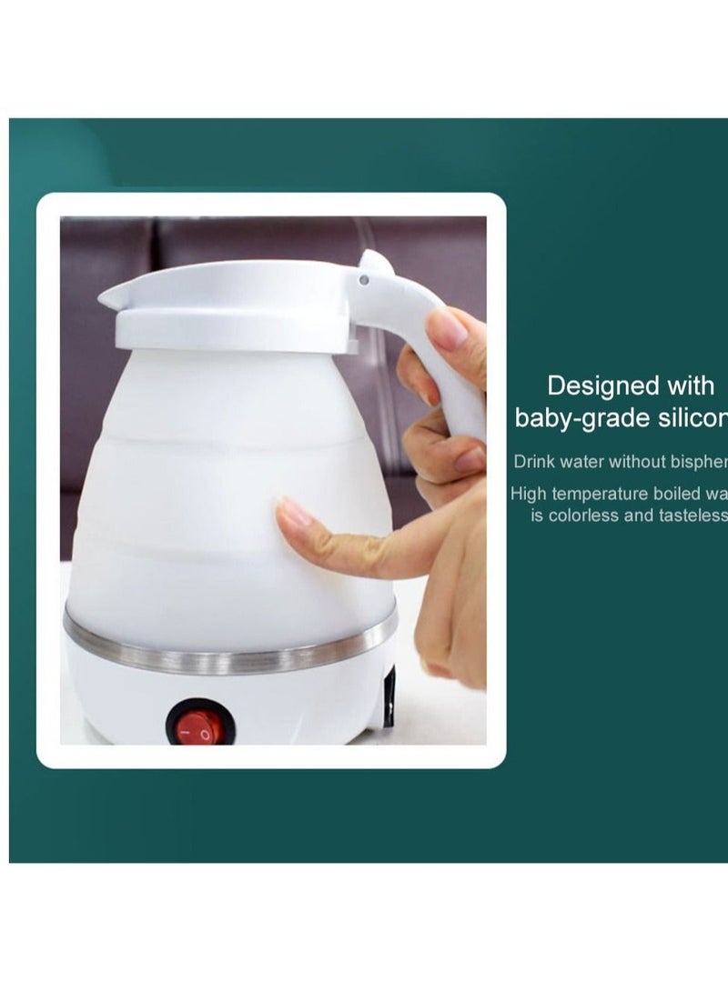 ELTRAZONE Silicone Travel Foldable Water Heater Jug Collapsible Mini Portable Electric Kettle White - Image 2