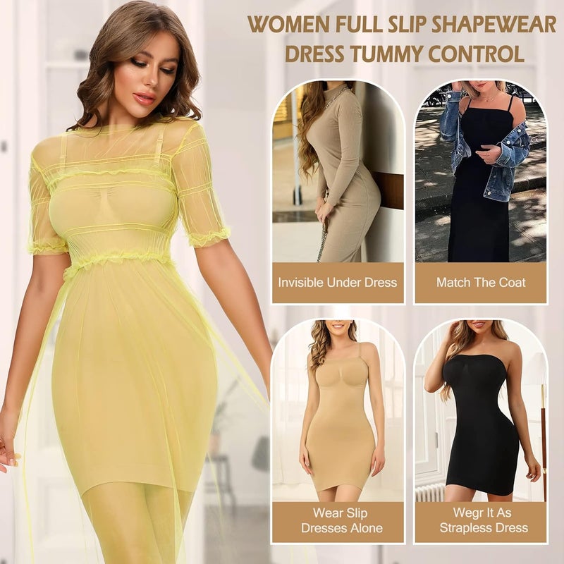 JOYSHAPER Strapless Shapewear Slip for Women Tummy Control Body Shaper Under Dress Full Slip Lingerie - Image 4